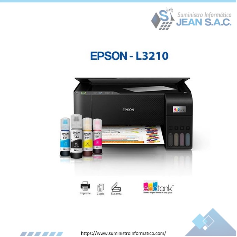 IMPRESORA MULTIFUNCIONAL EPSON ECOTANK L3210 IMPRIME ESCANEA COPIA