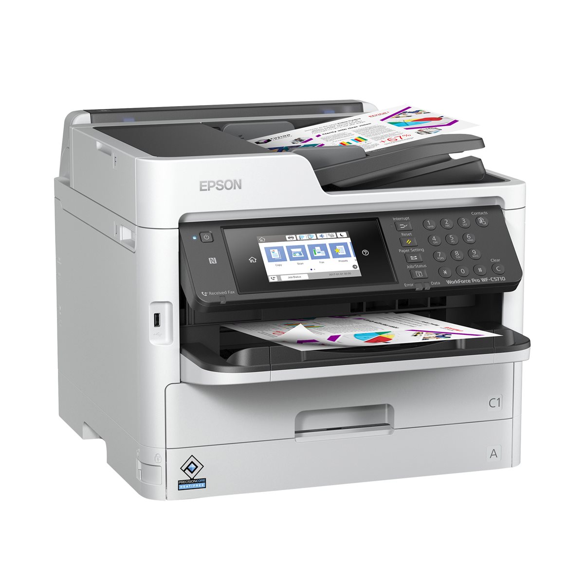 Impresora Multifuncional de tinta Epson WorkForce Pro WF-C5810, Imprime/Escanea/Copia/Fax/LAN/WiFi. - Imagen 2