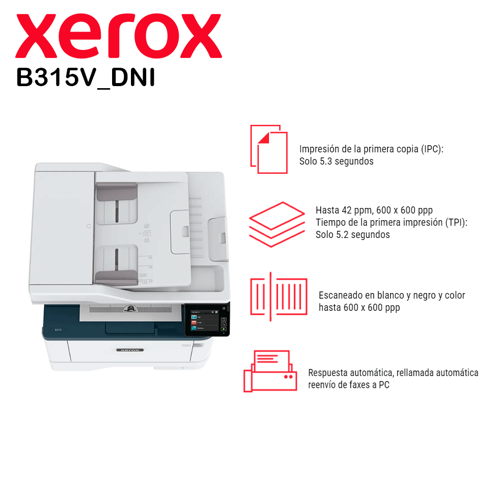 Impresora Multifuncional Laser Xerox B315 dni 40ppm Wi-Fi Mono - Imagen 5