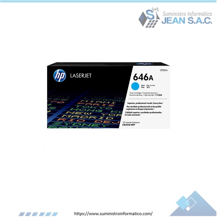 Toner HP CF031A (646a) l.j. cm4540 Cyan 12,5k