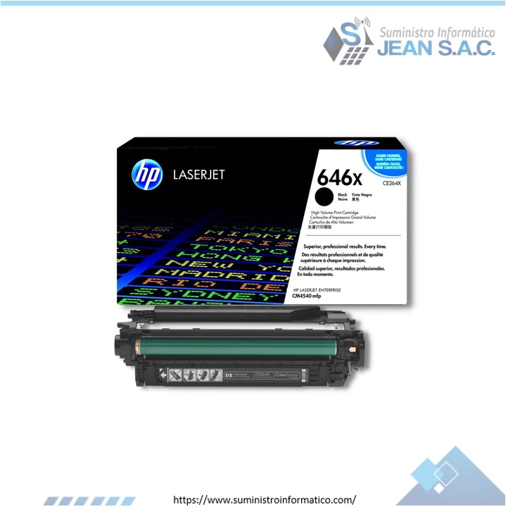 Toner HP CE264X (646x) l.j. cm4540 Negro 17k