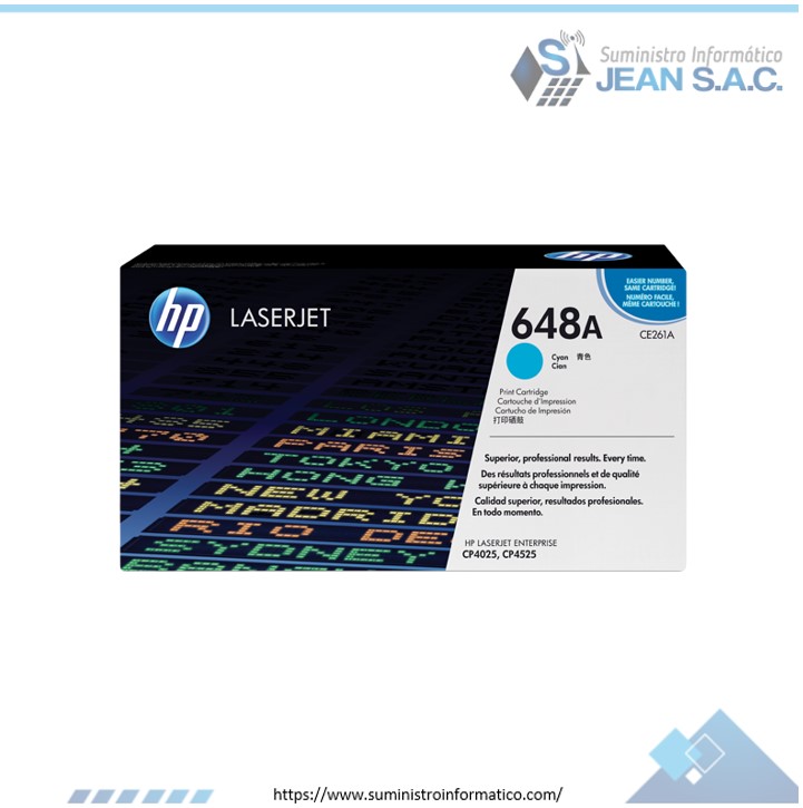 Toner HP CE261A (648a) l.j. cp4525 Cyan 11k