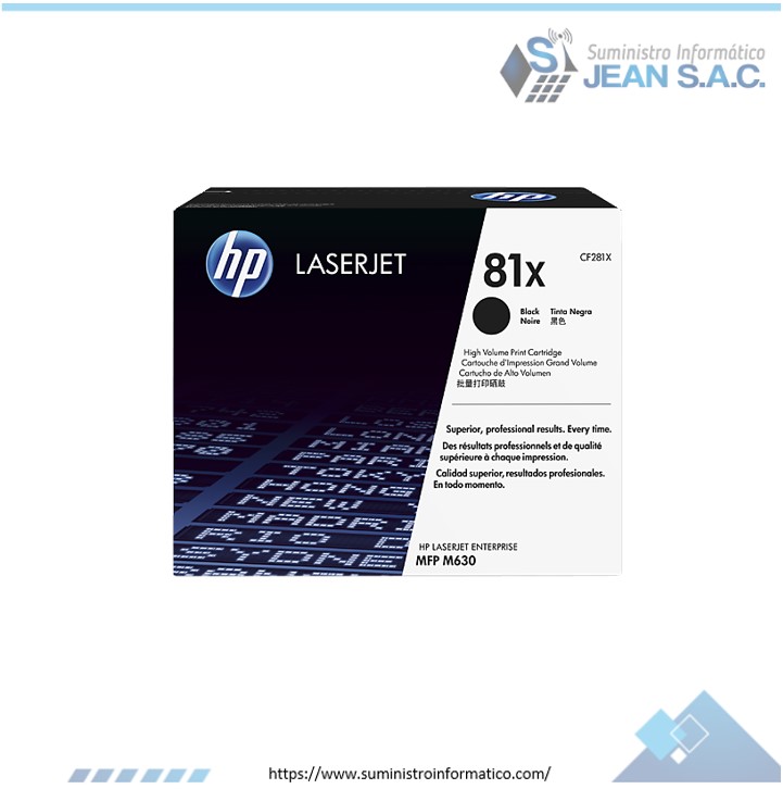 Toner HP CF281X (81x) mfp m630 Negro 25k