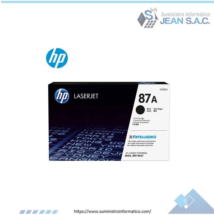 Toner HP CF287A (87a) l.j.e. m506 Negro 9k