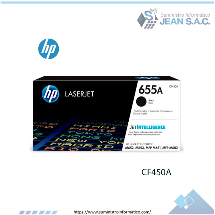 Toner HP CF450A (655a) Negro Ent m652, m681 12,5k.