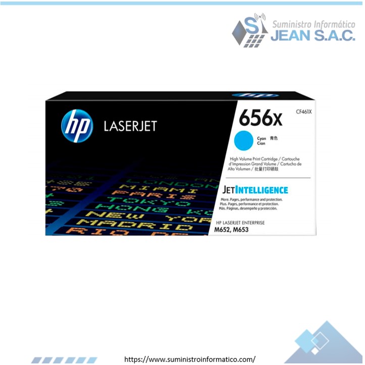 Toner HP CF461X (656x) Cyan ent m652 22k.