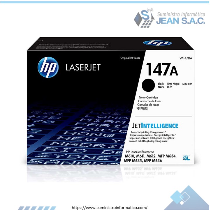 TONER HP 147A W1470A L.J. 107A BLACK 10,500 Páginas