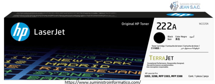 TONER HP 222A BLACK W2220A LaserJet 3201, 3204