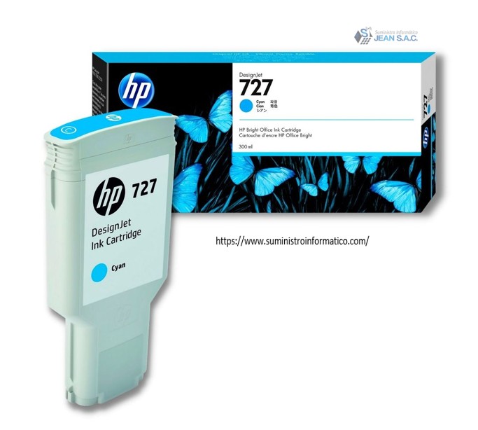 TINTA HP F9J76A (727) 300ML CYAN