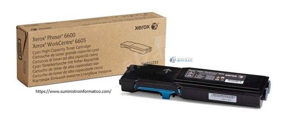 TONER XEROX 106R02233 CIAN ALTA CAPACIDAD PHASER 6600 - Imagen 2