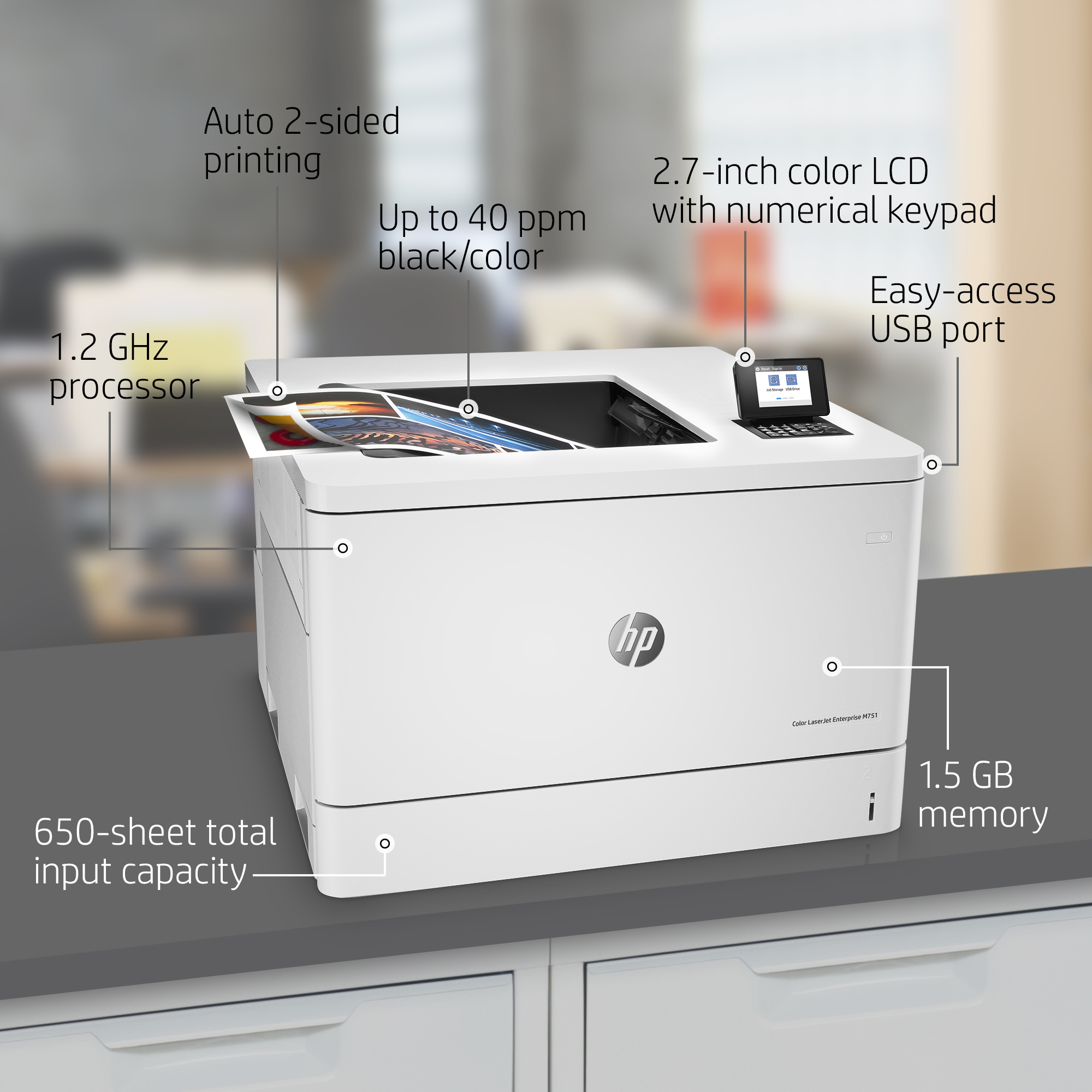 IMPRESORA HP LASER DE ESCRITORIO HP LASER JET Enterprise M751DN - COLOR - Imagen 4