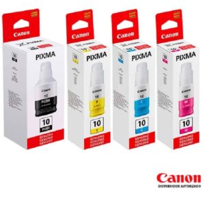 Kit de 4 Tintas Canon GI-10 (Negro, Cian, Magenta, Amarillo)