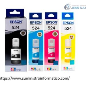 Pack original de tintas Epson T524 (Negro, Cian, Magenta y Amarillo)