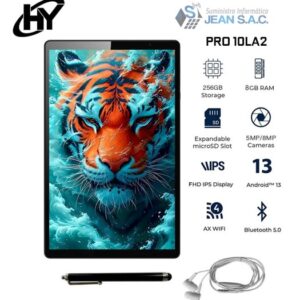 Tablet Hyundai HYtab Pro 10LA2 – 10.1", 8GB RAM, 256GB, LTE, Android 13 – Gris