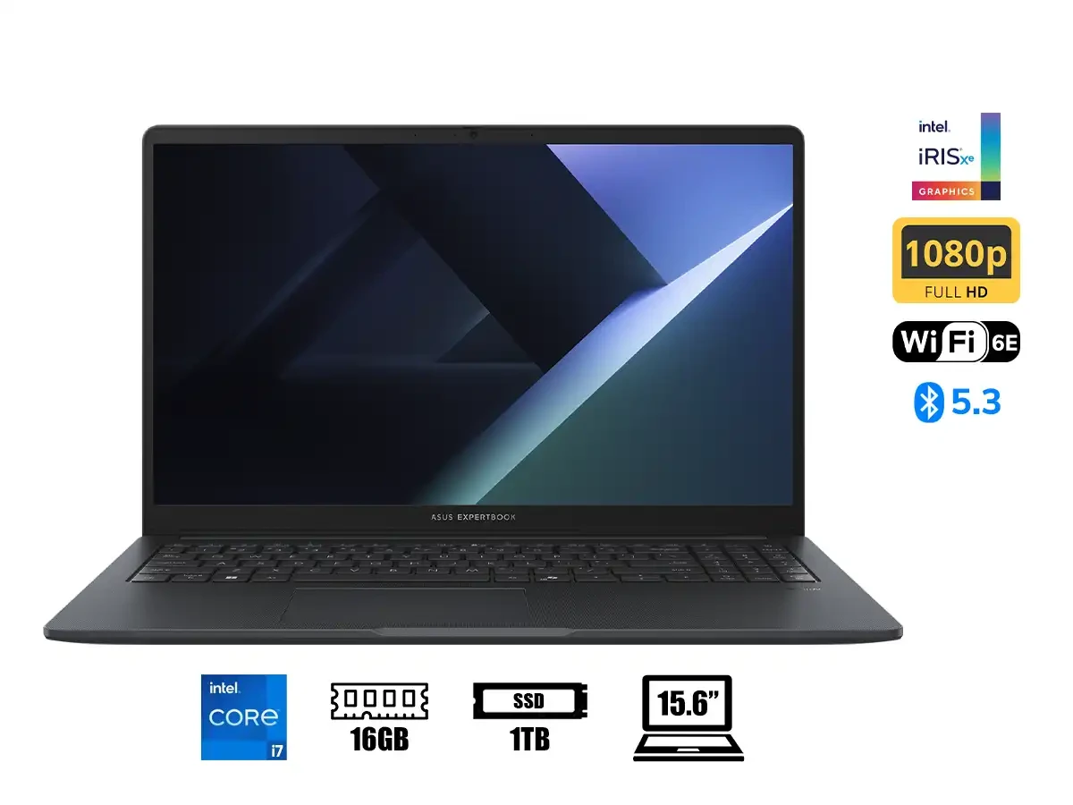 Laptop Asus Core I7-1355u Experbook B1503cva-nj2188 (90nx0801-m02cb0) Pantalla 15.6", Ram 16gb, Ssd 1tb, Intel Uhd Graphics, S/sistema Es, 13gen.